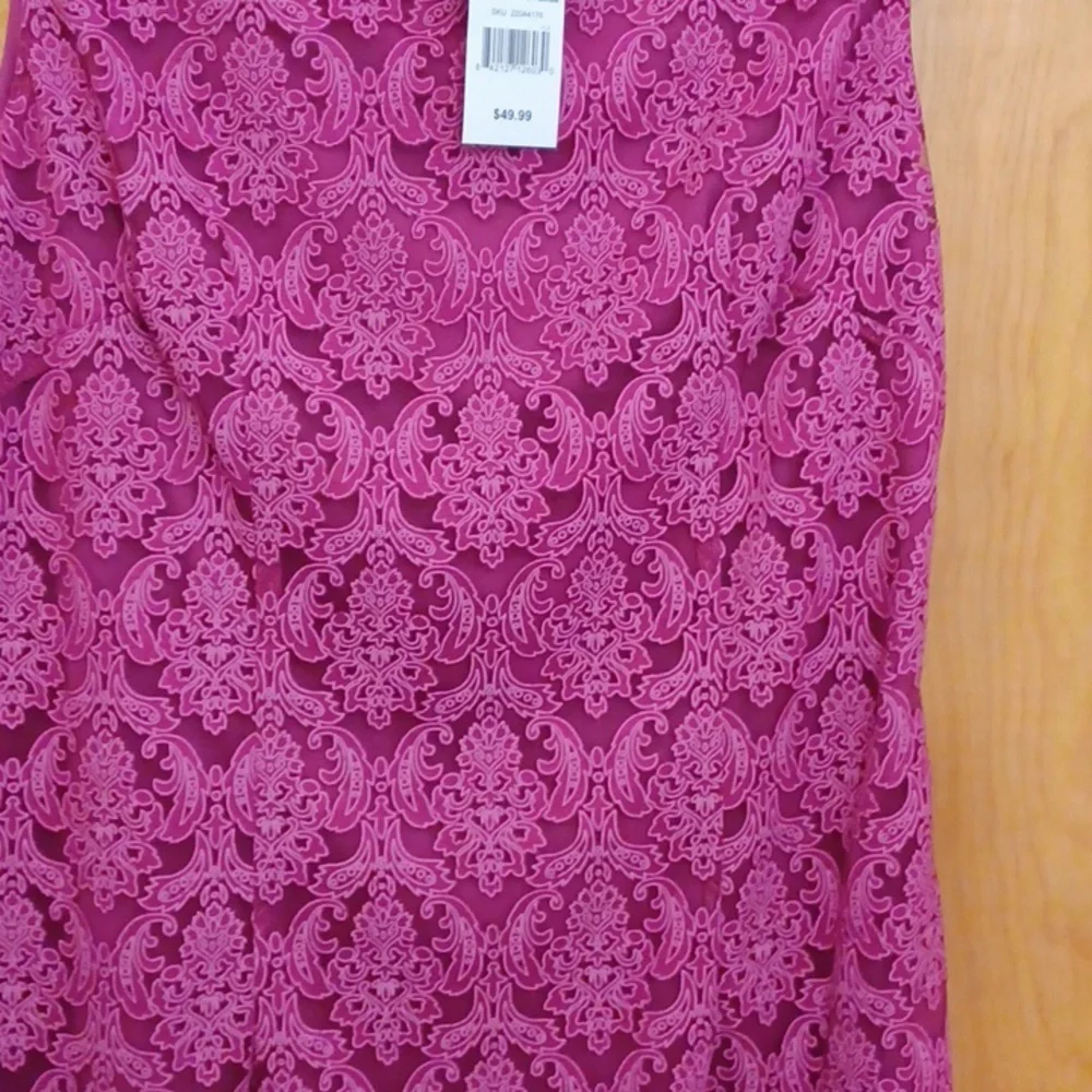 Festive Fuchsia Sleeveless Party Dress  Size M, NWT